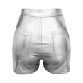 thumbnail image 5 of Womens Shorts Ladies Ripped High Waisted Stretchy Jeans Denim Short Pants Silver M, 5 of 6