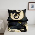 thumbnail image 5 of Manfei Vintage Dragon Animals King Size Comforter Sets,Fantasy Stars Moon Comforters King Size,Black Yellow,Black Reversible,3 Pieces,1 Comforter and 2 Pillowcases, 5 of 7