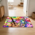 thumbnail image 4 of SHJHENG Retro Peace Sign Guitar Area Rug, Non-Slip Washable Welcome Mat for Front Door, Bathroom & Home Decor, 4 of 5