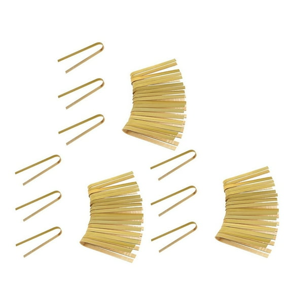 60Pcs Wooden Bamboo Tongs Cooking Utensils Mini Bamboo Tongs Natural Toast Tongs for Cooking
