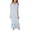 B-Light Blue, variant on Women's 100 Cotton Victorian Vintage Night Gown Short Sleeve Long Pj Soft Pajama Dress Summer Tea Length Sleepwear Off Shoulder Sleep Shirt Frilly Billowy Nighty Light Blue Large
