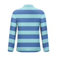 thumbnail image 4 of DDAPJ pyju Men's Striped Polo Shirt Fashion Casual Polos Long Sleeve Mesh Golf Shirts Slim Fit Stretch Collared T-shirt Blue XXXL, 4 of 6