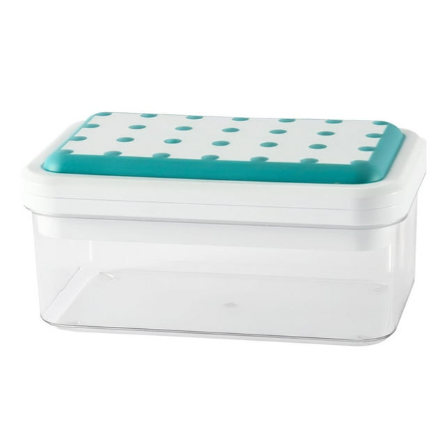 1 Set Ice Cube Tray with Ice Shovel 28 Grids Foldable Lid Press Demoulding Stackable Low Temperature Resistance DIY Ice Tray for Kitchen