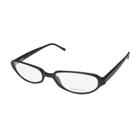 NEW VERA WANG V45 WOMENS/LADIES DESIGNER FULL-RIM FLAT BLACK AUTHENTIC HIP CASUAL FRAME DEMO LENSES 51-18-140 EYEGLASSES/SPECTACLES