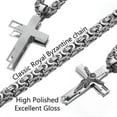 thumbnail image 4 of EOEMY Bible Jesus Cross Pendant Stainless Steel Necklace Byzantine Chain For Men Women-Silver-26Inch Or 66Cm, 4 of 6