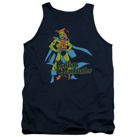 DC Comics Martian Manhunter Adult Tank Top Navy
