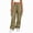 Khaki, variant on Teylalorva Women's Cargo Pants Straight-Leg Loose with Pockets Trousers Silver Size 2XL