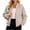 Khaki, variant on Zpanxa Bomber Jacket Women Short Plus Size Zip Up Stand Collar Casual Coat with Pockets Army Green 4XL