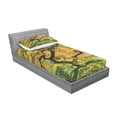 thumbnail image 3 of Ambesonne Tree Fitted Sheet & Pillow Sham Set, Large Maple with River, Queen, Green Yellow, 3 of 3