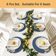 thumbnail image 5 of Daisy Round Placemats Set of 6, Braided Polypropylene Place Mats, Spring Floral Summer Botanical Elegant Navy Blue Washable Table Mats for Kitchen Dinner Holiday Wedding Party Coffee Table Decor 15", 5 of 9