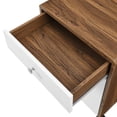 thumbnail image 4 of Computer Work Desk, Walnut White, Wood, Home Office Business, Modern Contemporary HB33954, 4 of 9