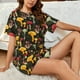 thumbnail image 4 of Fotbe Mushrooms And Fern Stems Conjunto de Pijama Estampado para Mujer, 2 Piezas, Ropa de Dormir con Camiseta de Manga Corta y Shorts Suaves-Large, 4 of 6