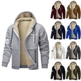thumbnail image 2 of Mens Jesus Hoodies Fleece Lined Christian Zip Up Cross Thick Heavyweight Jackets Winter Warm Dark Gray XXL, 2 of 8