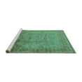 thumbnail image 2 of Ahgly Company Machine Washable Indoor Rectangle Oriental Turquoise Blue Industrial Area Rugs, 8' x 10', 2 of 4