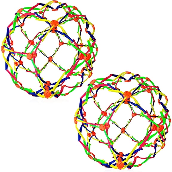 ArtCreativity Expandable Breathing Ball (2 pack) – 6" to 12" Hoberman Sphere, Stress Relief Fidget Toy for Kids & Adults, Yoga & Anxiety Calming Toy