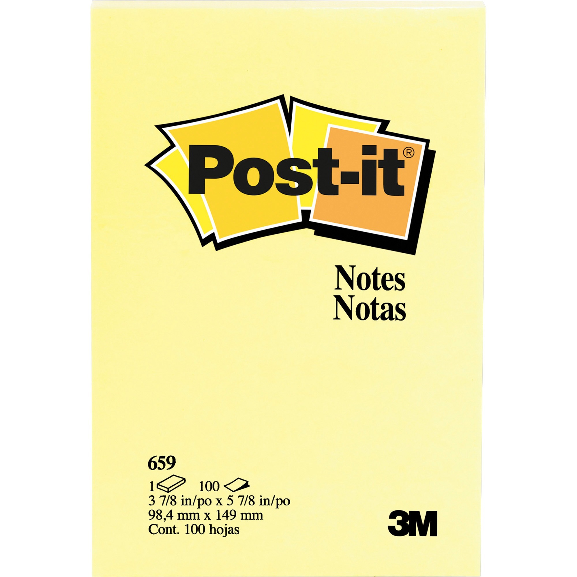 Post-it&reg;, MMM659YWBD, Notes Original Notepads, 24 / Bundle