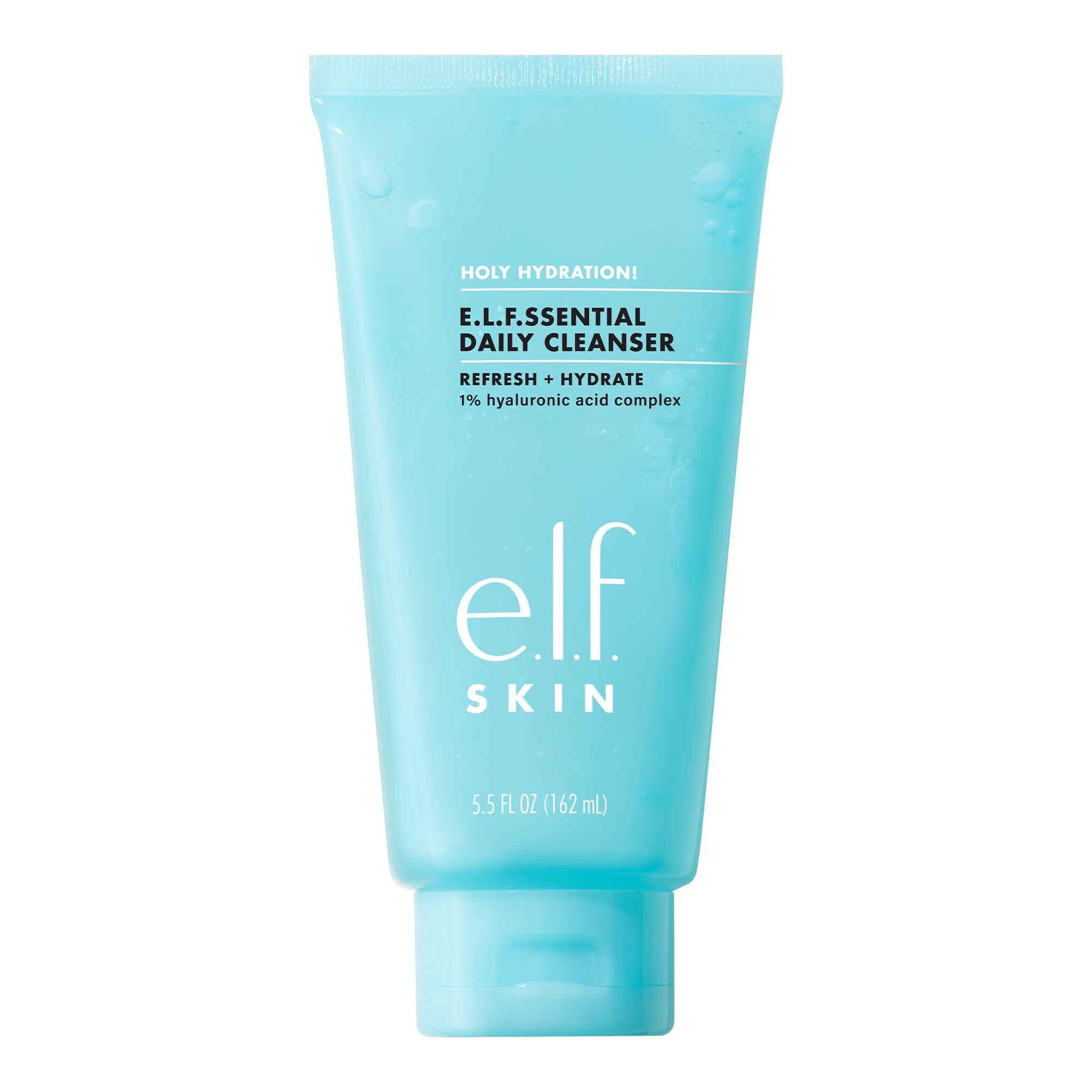 e.l.f. SKIN Holy Hydration! e.l.f.ssential Daily Cleanser Gentle Hydrating Gel Face Cleanser, 1% Hyaluronic Acid Complex, 5.5 fl oz
