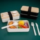 thumbnail image 2 of Fiambrera Bento con 3 cubiertos - Fiambrera estilo japonés a prueba de fugas para la escuela y el trabajo, libre de BPA - Caja con tapa de bambú para transporte de alimentos kaili Sencillez, 2 of 4