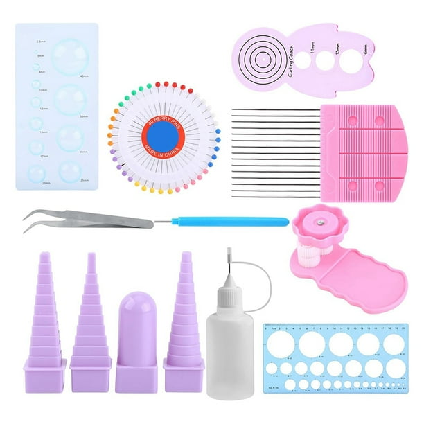 Kit de Herramientas de Filigrana de Papel con Borde de Filigrana de Papel 11 en 1, Manualidades de Papel, Engarzadora, Peine, Regla, Alfileres, Juego de Borde Buddy