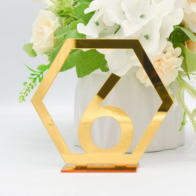 QUMIIRITY 10Ud Soportes De Dorados De Aleación Para Números Decorativas En Bodas