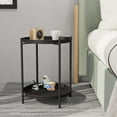 thumbnail image 4 of Wubio Outdoor Side Table, 2-Tier Metal Round End Table, Black, 4 of 11