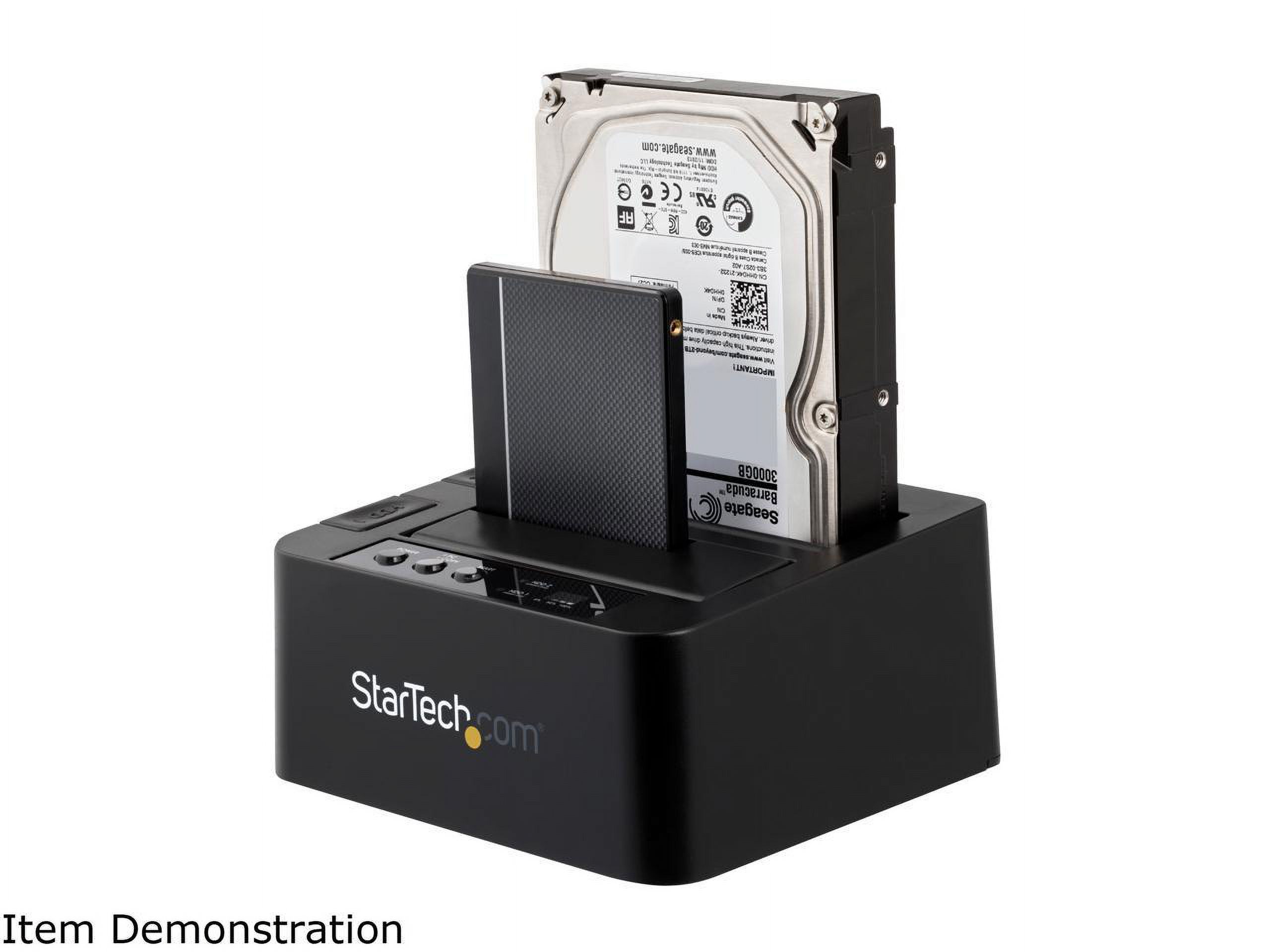 StarTech.com SDOCK2U33RE USB 3.0 / eSATA 2.5/3.5" SATA HDD/SSD Duplicator Dock – Standalone Hard Drive Cloner – SATA 6Gbps for fast-speed duplication - image 2 of 5