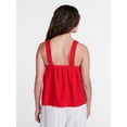 thumbnail image 4 of Time and Tru Women's Square Neck Linen Tank, Sizes XS-XXXL, 4 of 6