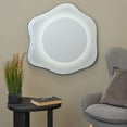 thumbnail image 2 of DecMode 29" x 30" Silver Wavy LED Abstract Wall Mirror with Radial Pattern, 2 of 9