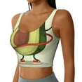 thumbnail image 2 of Fotbe Avocado1 Pattern Womens' Sports Bra Longline Wirefree Padded with Medium Support Sports Moisture-Wicking Workou Vest,Tank Top-XX-Large, 2 of 9