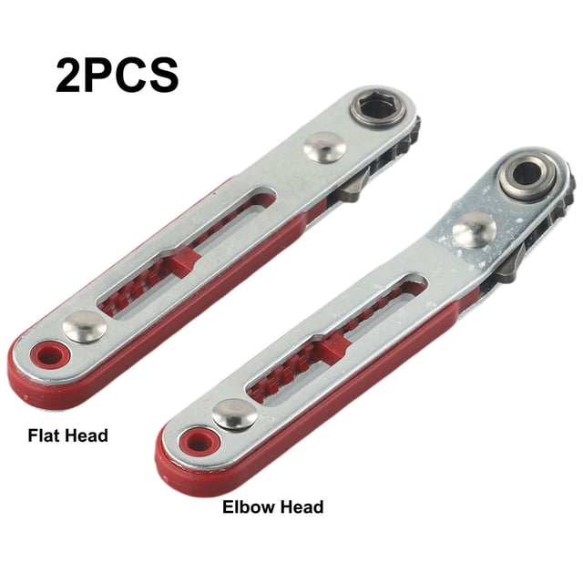 2Pcs Mini Ratchet Wrench Screwdriver Set Double Drive Ratchet Wrench 16 Teeth 90 Degree Offset Screwdriver Handle Hand Tools