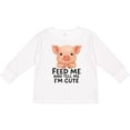 thumbnail image 3 of Inktastic Cute Pig with Apple Feed Me Quote Boys or Girls Long Sleeve Toddler T-Shirt, 3 of 5