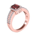 thumbnail image 2 of AoneJewelry Aone Jewelry Gemstone and Diamond Ring for Women in 10k Solid Rose Gold With 2.00 Cttw (I-J, I1-I2) Natural Garnet and Diamonds, 2 of 5