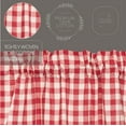thumbnail image 4 of VHC Brands Annie Buffalo Check Cotton Farmhouse Kitchen Curtains Rod Pocket Hanging Loops 36x36 Tier Pair, Red, 4 of 8