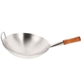 thumbnail image 4 of Miangastore 1pc Stainless Steel Single Handle Wok Practical Wok Kitchen Utensil (Silver), 4 of 9