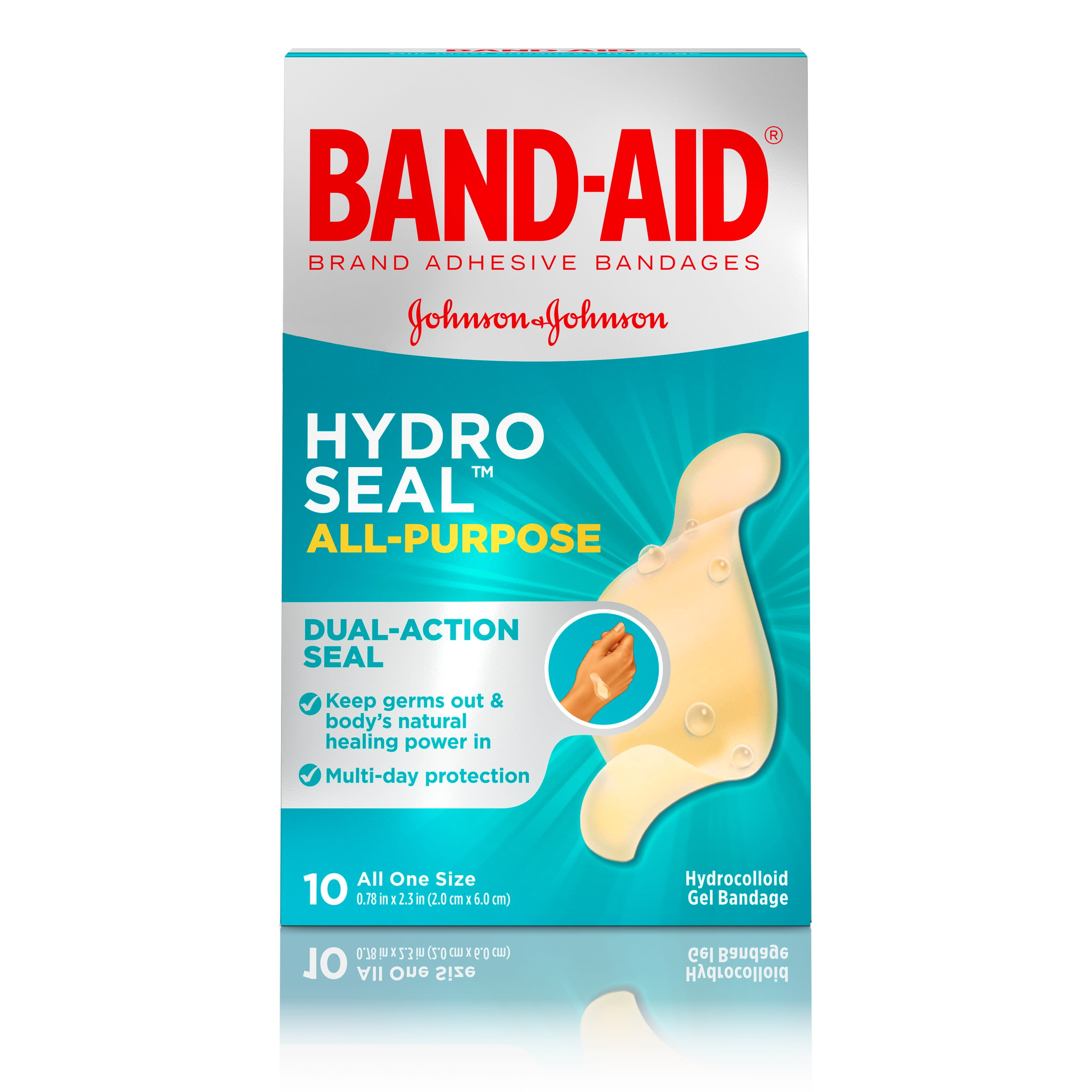 Band-Aid Brand Hydro Seal All Purpose Adhesive Bandages, 10 Count