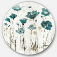 thumbnail image 1 of Designart « Fields of Turquoise Watercolor Flower I » Art Mural Rond en Métal Style Ferme, 1 of 3