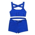 thumbnail image 3 of iEFiEL Kids Girls Sleeveless Activewear Crop Top with Dance Shorts for Yoga Workout Gym, 3 of 6