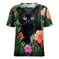thumbnail image 5 of The Cat Is Hiding T Shirts Basic T-Shirt Short Sleeve Ladies Tee Shirt Summer Graphic Clothing, 5 of 6