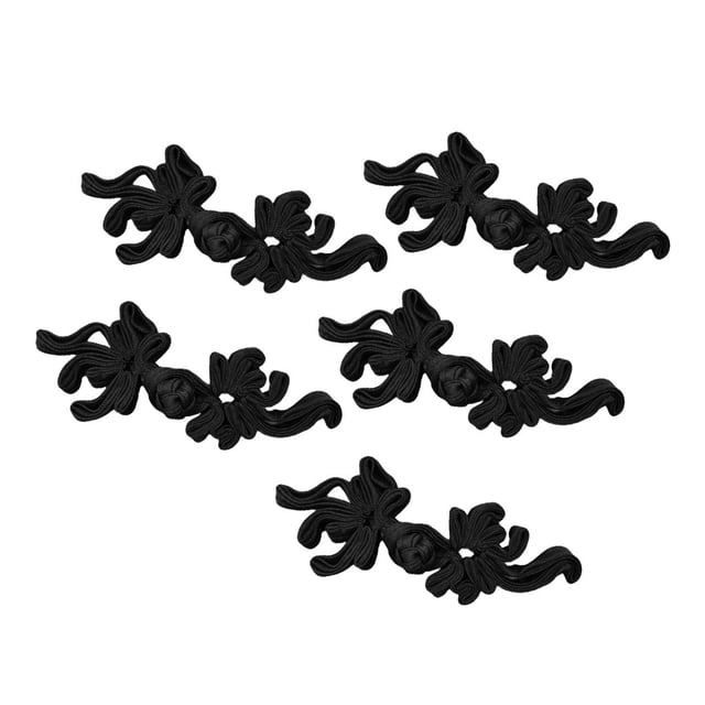 Botón de Rana de Nudo Chino Sunnimix 5 Pares de Peces Dorados para Hanfu Hangbag DIY Negro