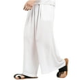 thumbnail image 5 of Amtdh Men's Slack Pants Solid Color Casual Comfy Trousers Mens Chino Pants Fashion Loose Fit Elastic Waist Breathable Baggy Flowy Wide Leg Pants for Men White XXXXXL, 5 of 9