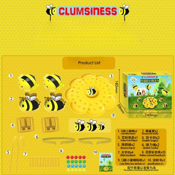 Juego de mesa de cuentas magnéticas | Pequeña abeja torpe YC8800 | Juguete de pesca multijugador para la interacción familiar | Material ABS seguro | Reconocimiento de color | Motricidad fina | 1