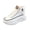 White, variant on Fashion Canvas Sneakers for Women 2026 Platform Casual Comfortable Tennis Walking Shoes Breathable Lace up High Top Sneakers Black Size 5.5