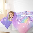 thumbnail image 3 of spefrowx Sparkly Rainbow Bow Twin Comforter Sets for Teens, Dreamy Glitter Star Print Bedding Set, Stars Reversible, 2-Piece, 1 Comforter and 1 Pillowcase, 3 of 6