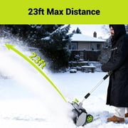 (Open Box) Cordless Snow Shovel: DEKOPRO 40V|17-Inch Cordless Snow Blower,Electric Snow Shove with Adjustable Chute, Lightweight Electric Snow Blower for Sidewalks & Stairs (2×20V Batteries)