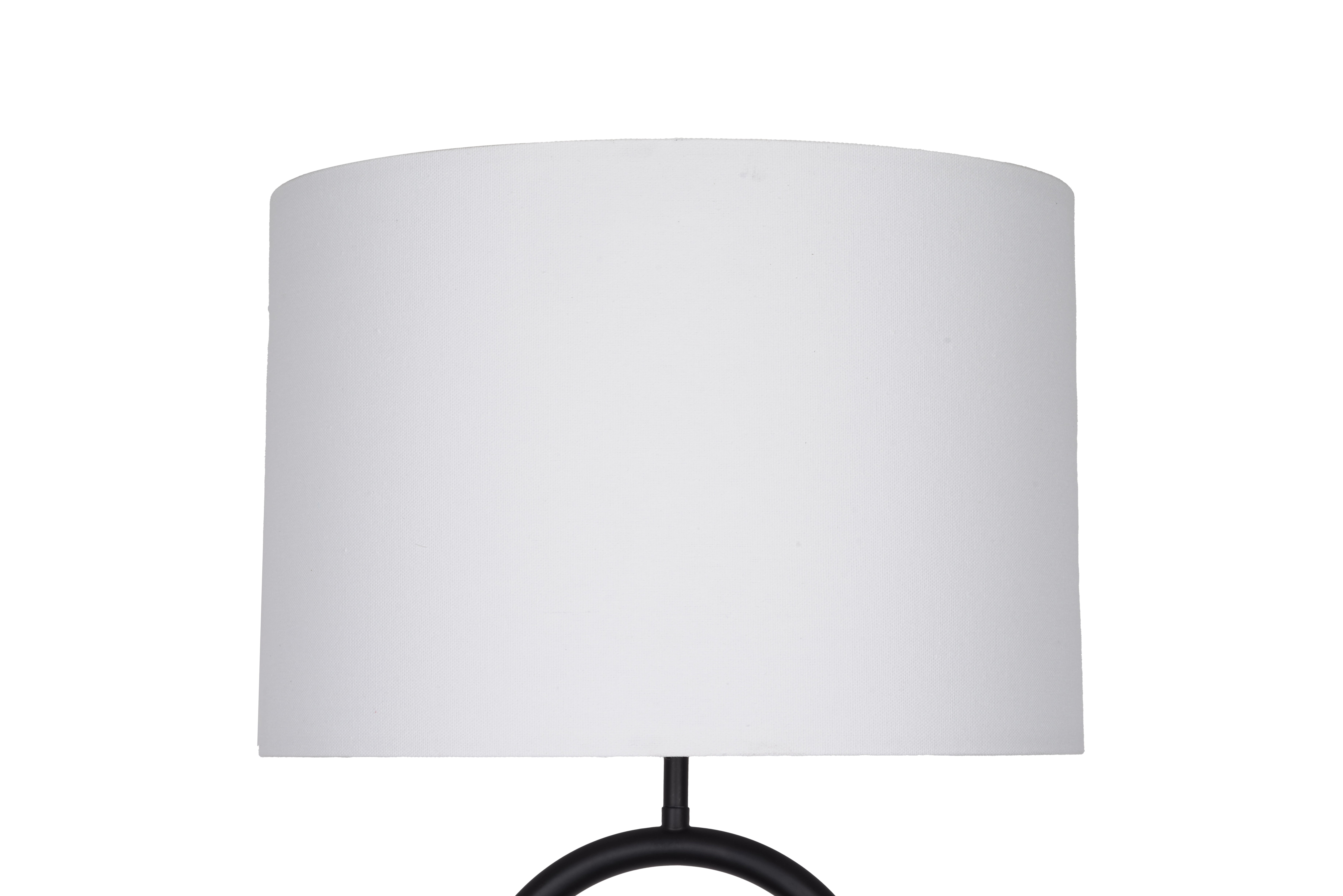 Mainstays 64" Dual Pole Arch Metal Floor Lamp, Black Finish with White Fabric Drum Shade