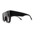 thumbnail image 4 of Mens Futuristic Robotic Squared Shield Mod Plastic Sunglasses Black Smoke, 4 of 4