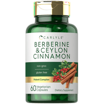 Berberine with Ceylon Cinnamon | 2000mg Complex | 60 Capsules for Men and Women | by Carlyle