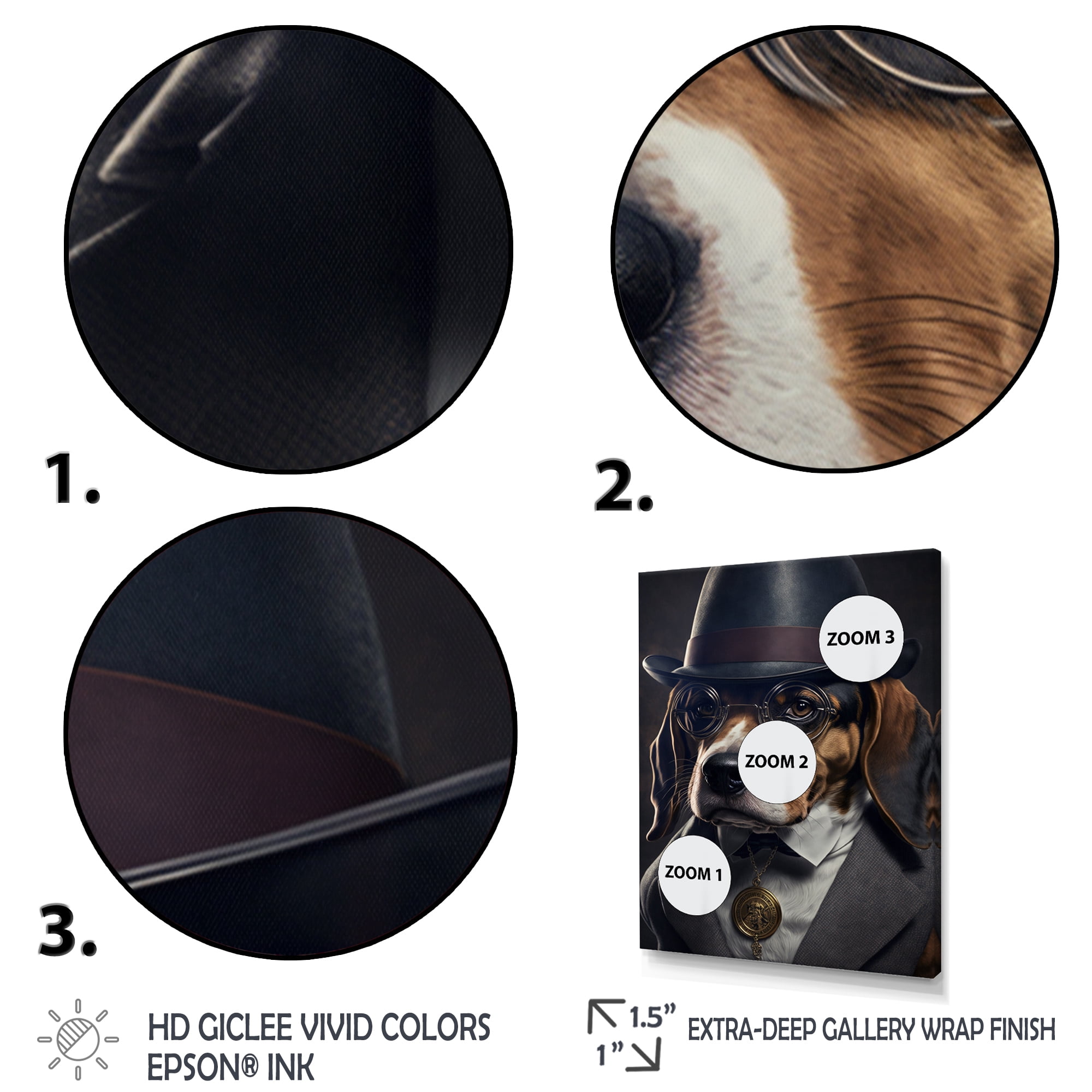 Designart Mafia Beagle III Canvas Wall Art