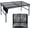 4x2 FT, variant on Folding Grill Table, 3x2 FT Portable Camping Table, Height Adjustable Metal Tables with Mesh Desktop and Mesh Bag, Outdoor Furniture for Camping, Picnic, Beach and BBQ, Black