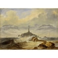 thumbnail image 2 of Peder Balke 14x11 Gold Ornate Wood Frame and Double Matted Museum Art Print Titled - Lighthouse on the Norwegian Coast, 2 of 4